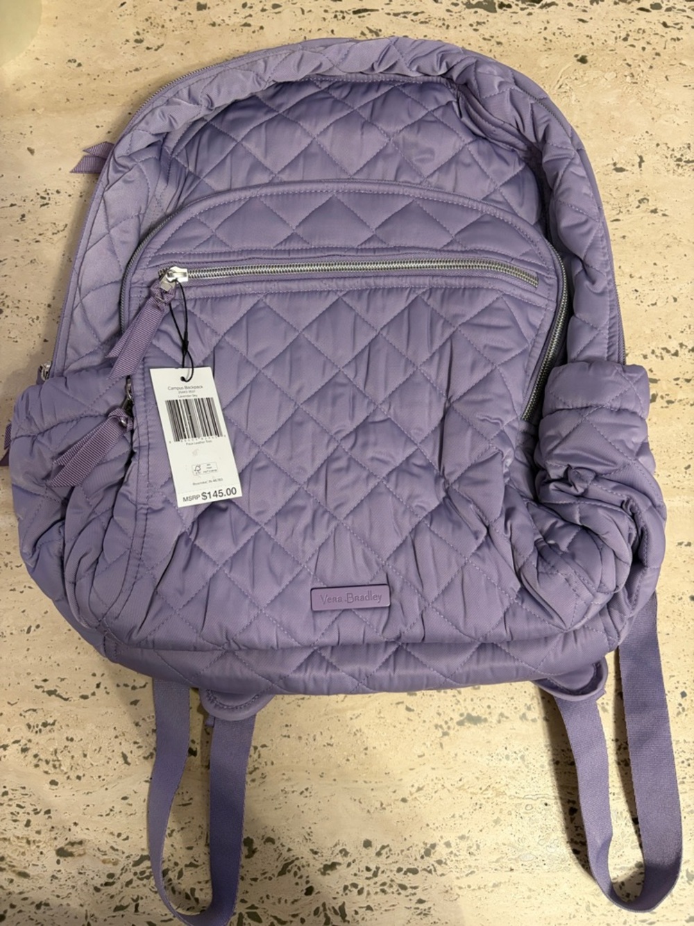 Vera Bradley Campus Backpack in Lavender Sky Performance Twill
